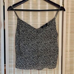 Leopard spaghetti strap top